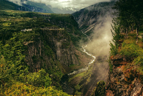 contrast falls landscape mountain mountainscape monumental nature outdoors outdoor panorama rock rocks river sony sky valley wimvandem water waterfall waterfalls norway vøringfossen canyon greatphotographers topf150150199faves