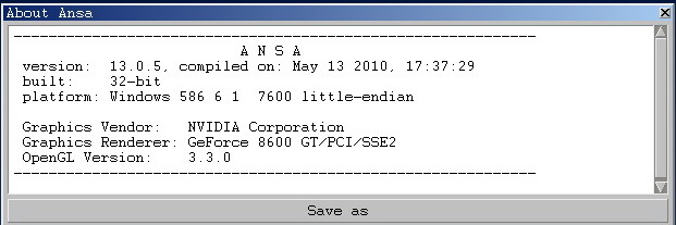 Information of BETA CAE ANSA 13.0.5 x86 full license