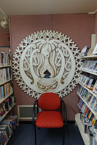 Carved artwork, Temporary Bishopdale Library