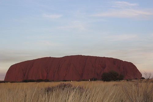 Uluru changing colour at dusk