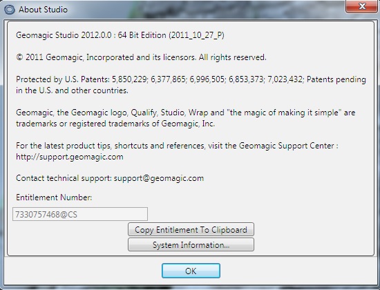 Information of Geomagic Studio 2012 64 bit