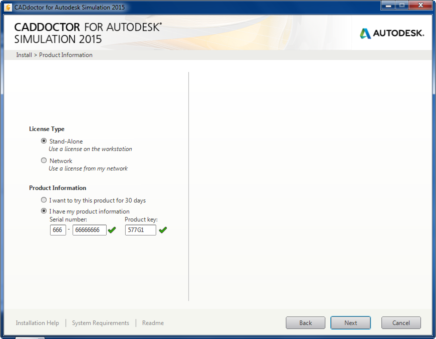 Product keys of Autodesk Simulation Moldflow CAD Doctor 2015