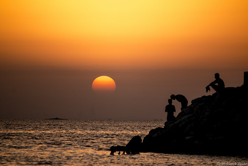 sunset sea shore beach budaiya bahrain