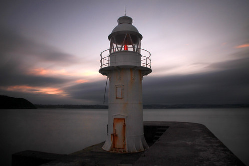 lighthouse longexposure sea seascape sunset devon