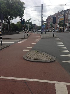 Typical bicycle crossing at intersection, Rotterdam
