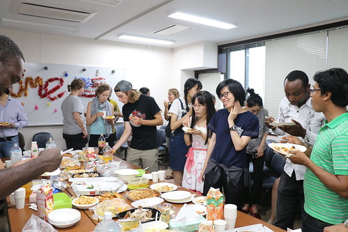 Celebration with international students at Tsukuba University