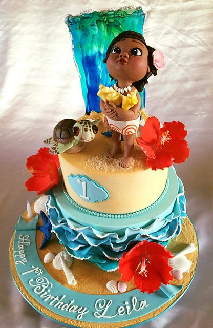 Baby Moana Ocean Theme Cake by Ritzy Roo from Ritzy Couture Cake