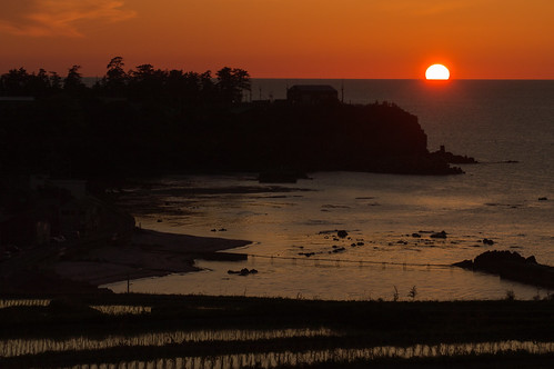京丹後市 京都府 japan kyoto 丹後 日本海 海 seashore 棚田 field 夕景 sunset