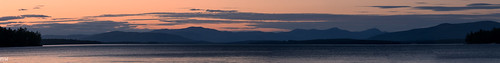 lakewinnipesaukee lake mountains sunset clouds red blue landscape panorama 70200mm pano