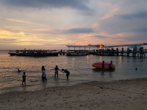 beach sea sunset harbor harbour haven sand sky sun dock port jakarta indonesia