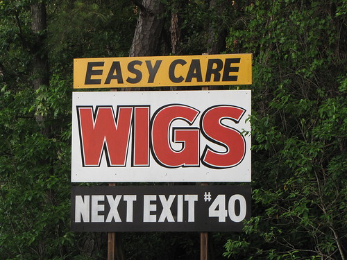 robesoncounty northcarolina ruralsouth interstate95 deepsouth sign wigsign roadsideadvertising billboard wigs hifashionwigs exit40 next easycare