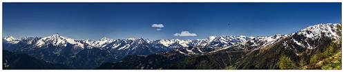 zillertal alpen alp mountains snow paraglider sky österreich austria tirol tyrol