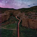 Midnight drive into canyon on starry night © Al Perry - 2nd place AlteredComposite