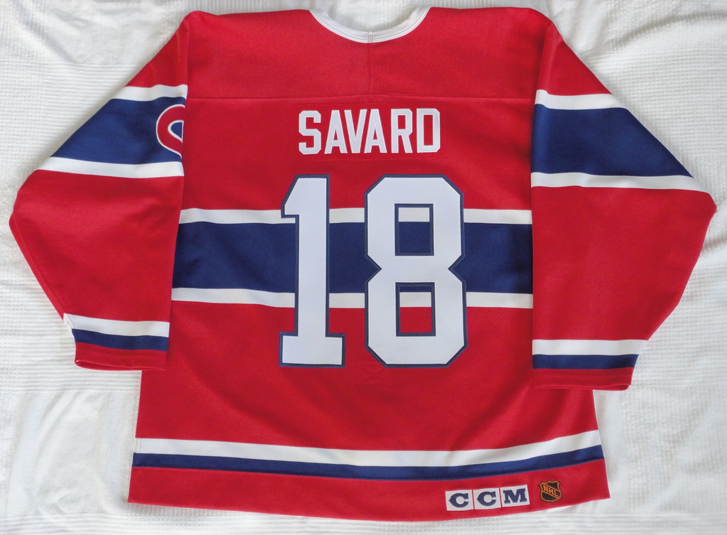1991-92 Denis Savard Montreal Canadiens TBTC Jersey Back