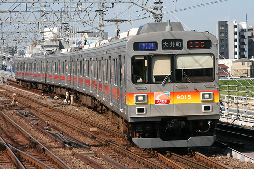 Tokyu 9000 series (Ooimachi Line) in Futakotamagawa.Sta, Setagaya, Tokyo, Japan /Jul 15, 2017
