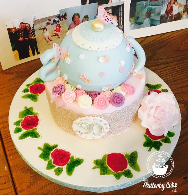 Vintage Teapot Cake by Emmy Perry of The Flutterby Cake Co.