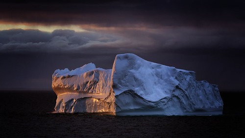 newfoundland icebergs sunset ocean
