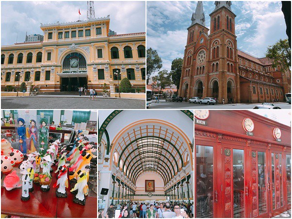 熱門景點。西貢中心郵政局(百年郵局)&紅教堂