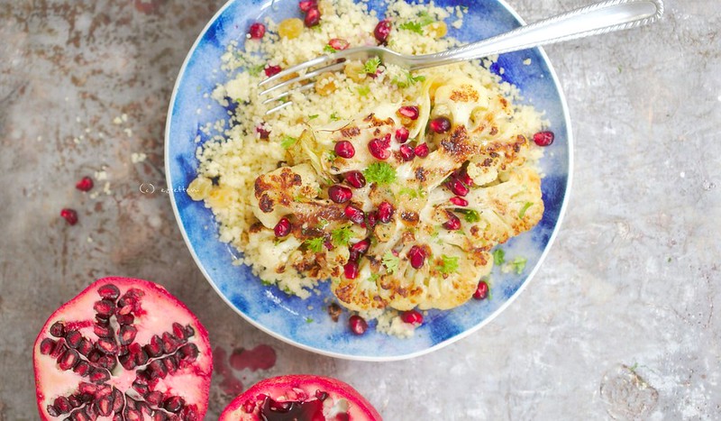 grilled cauliflower with couscous