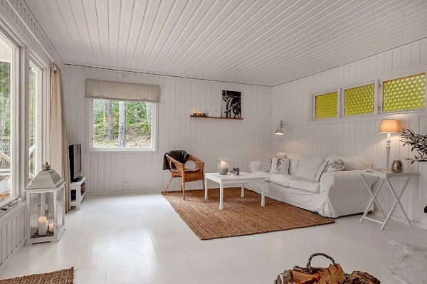 A Small White House in the Woods of Sweden
