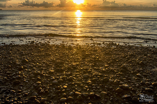 sunrise rocks seaside