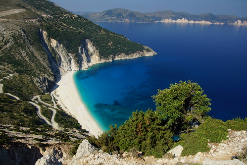 greece kefalonia beach water sea coast ionian myrtos