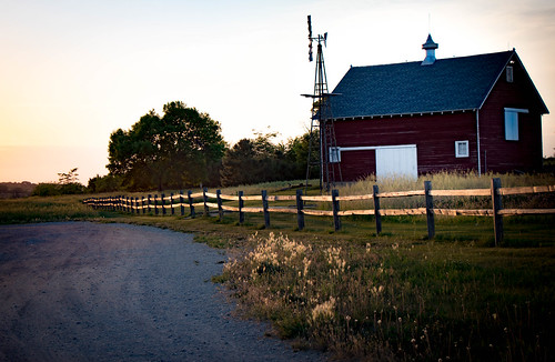 red barn windmill fence nebraska lake wanahoo landscape outdoors