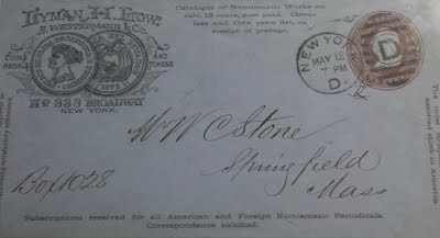 STONE-LOW 5-12-1885 postal cover