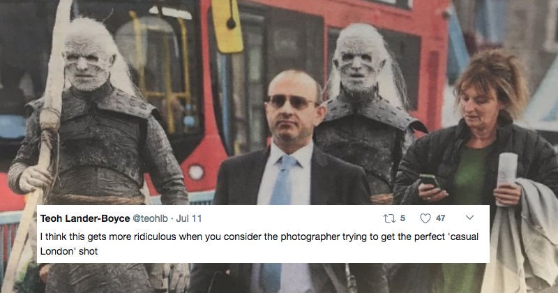 White Walkers Stroll the Streets of London to Promote Season 7, and the Resulting Photos Are Hilarious