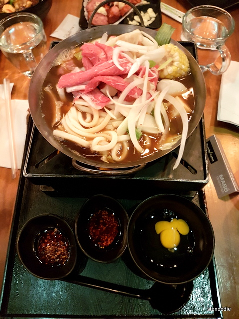 Japanese Style Sukiyaki Hot Pot with Udon