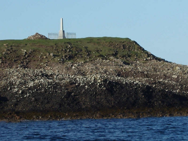 The memorial seen from the place where Iolaire sank