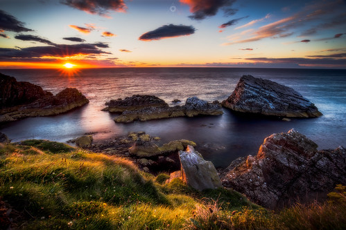 canon clouds colours dusk landscape leefilters longexposure morayfirth portknockie rocks scotland seagulls sunset water waves