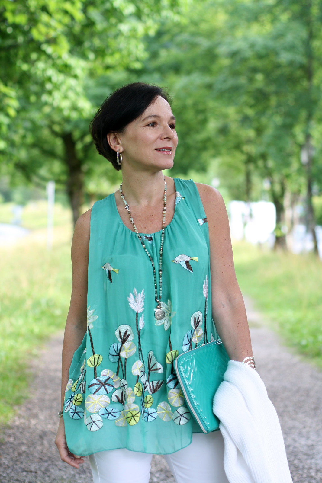 Mint Turquoise White Summer Top LadyofStyle