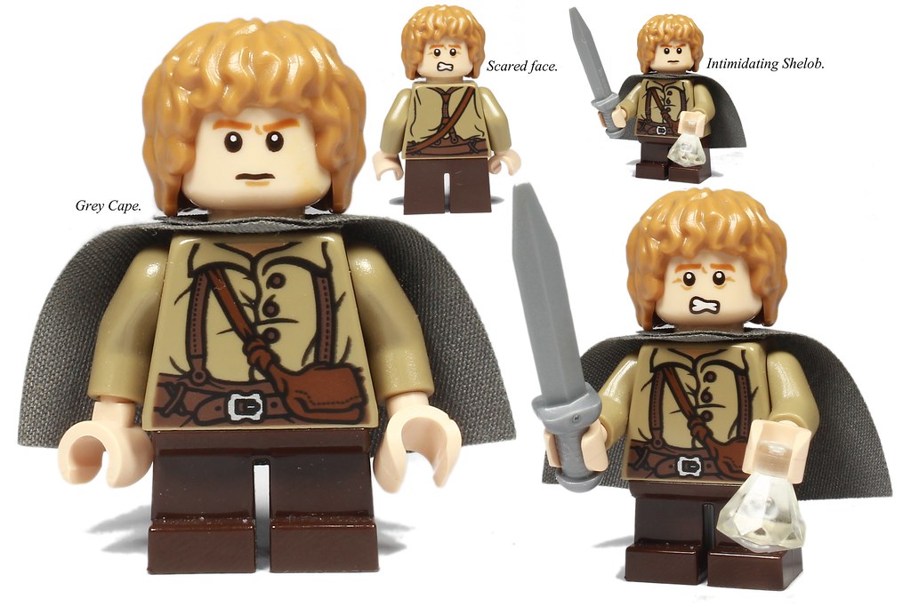 Lego the Lord of the Rings Minifigure Combo - Gandalf the Gray Wizard,  Legolas, Gimli, and Frodo Baggins (With the One Ring)