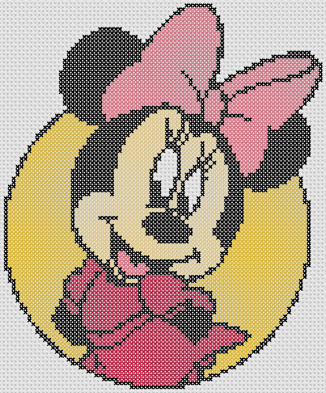 Preview of Cross Stitch Minnie Mouse (Round)