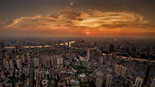 sunset guangzhou drone dji mavic pro panorama 广州市 广东省 中国 cn