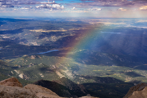 snow pikes peak colorado mountains rainbow clouds summit pentaxk3