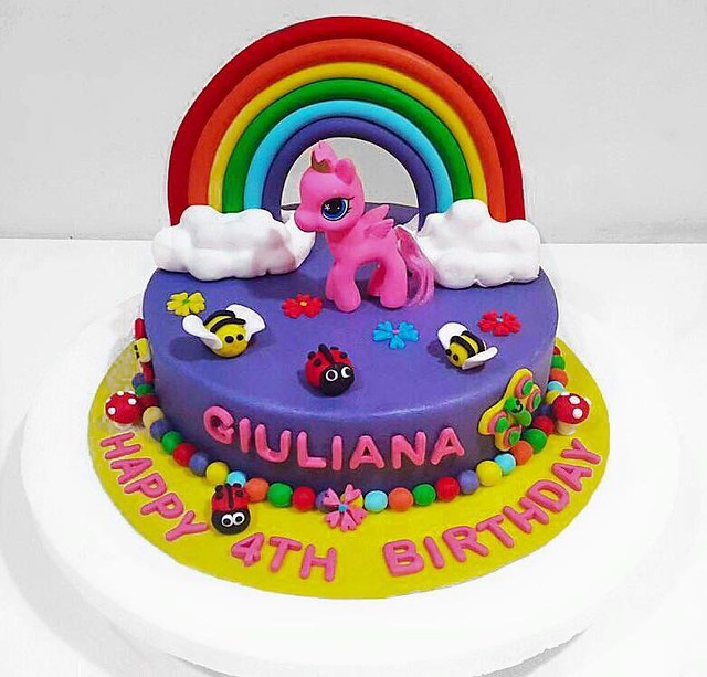 Rainbow Themed Cake by Paola Tesoro of Crumbs Couture Company