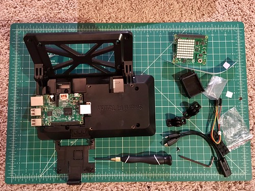 Raspberry pi mounted in a Smartipi Touch case