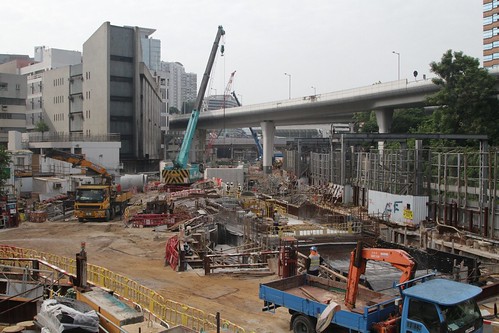 Shatin to Central Link worksite beside the East Rail tracks at Hung Hom