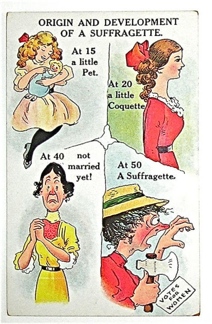 an anti-suffragette postcard