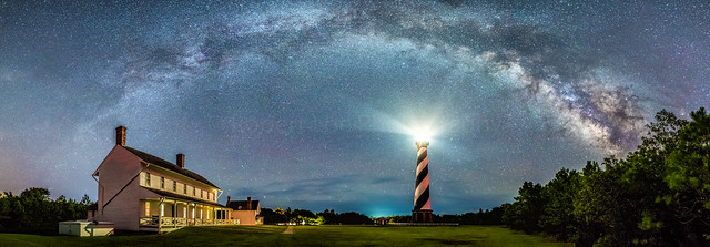 Below the milky way at Cape Hatteras Light House