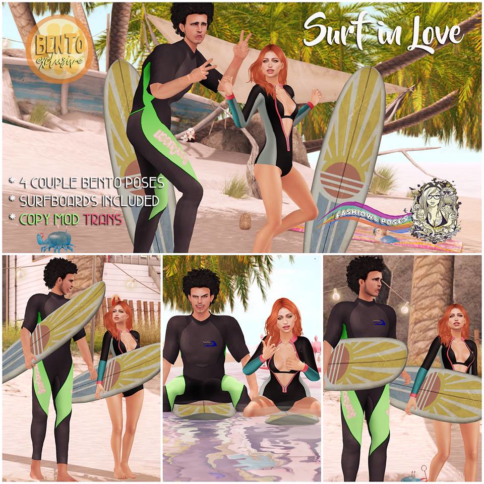 =fashiowl poses=Surf in Love (BENTO) - SecondLifeHub.com