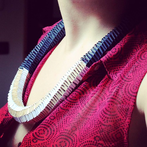 Woven Paper Necklace by Arual Dem