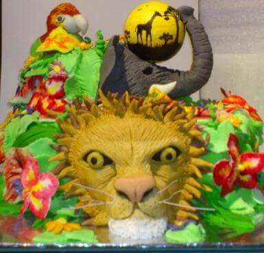 Jungle Themed Birthday Cake by Vicki Wilkinson