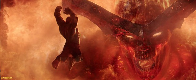Thor Ragnarok Trailer 2 Screengrab  Hulk vs Sutur