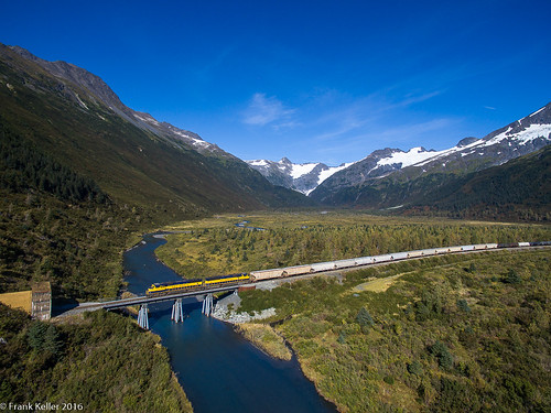 anchorage alaska unitedstates us railroad trains mountains creeks bear valley placer portage
