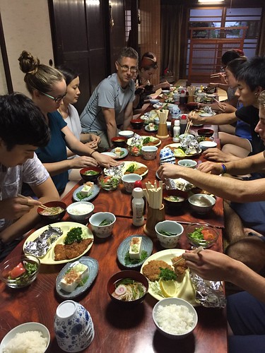 Traditional Japanese dinner the night before the climb