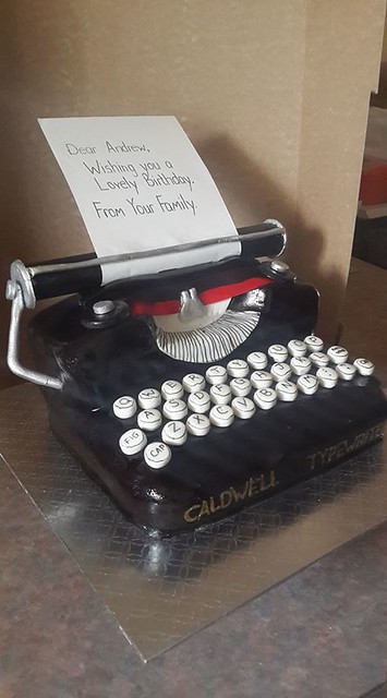 Typewriter Cake by Thea Fauconier of Amazing Creations