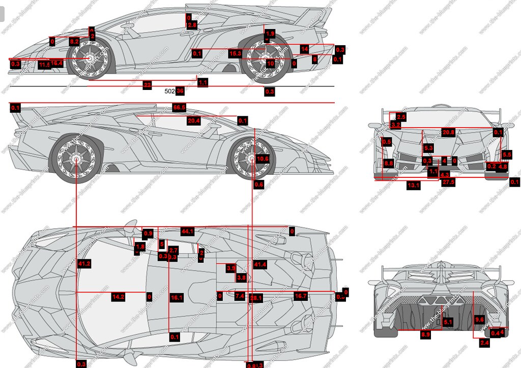 Lamborghini Veneno- blueprints
